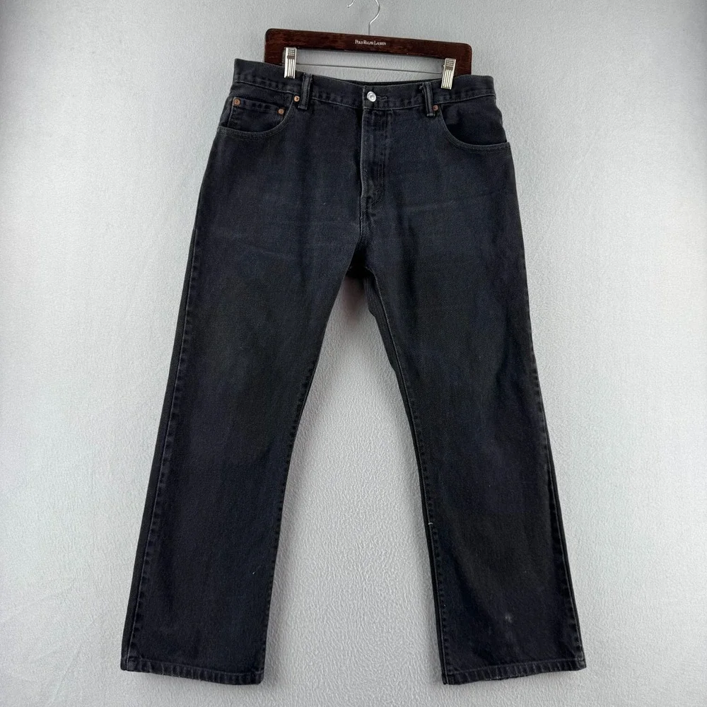 Levis Jeans Mens 36x34 (Fits 35x29) Black Denim 517 Bootcut